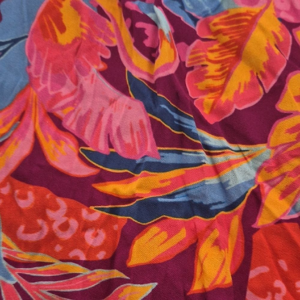 Guess Vibrant Floral Maxi Dress in Blue and Pink - Picture 11 of 16